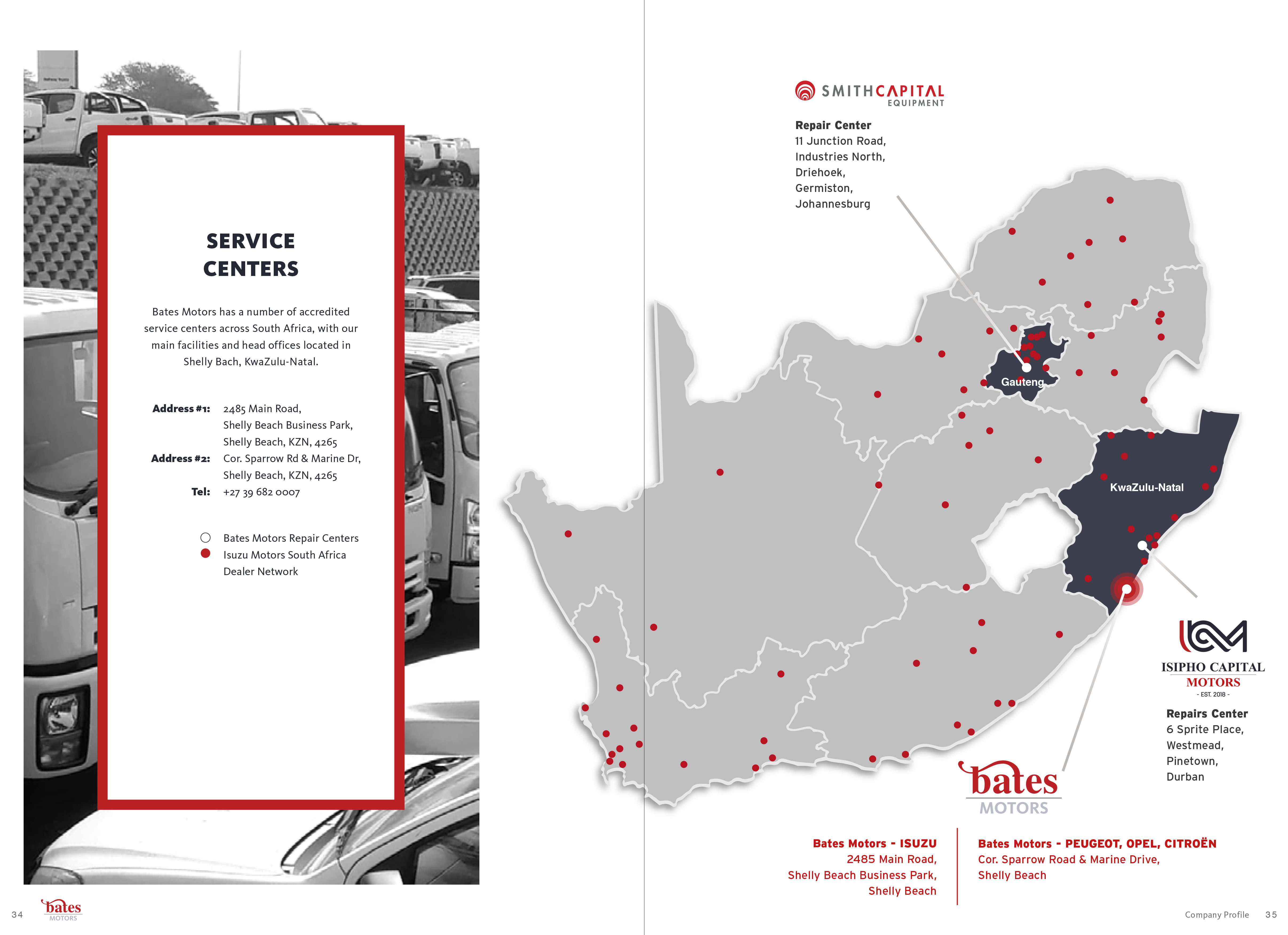 Bates Motors Service Centres in Gauteng and Kwazulu Natal